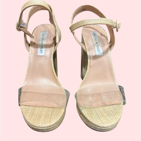 Chelsea & Violet Beige Block Rafia Upper - Picture 3 of 14